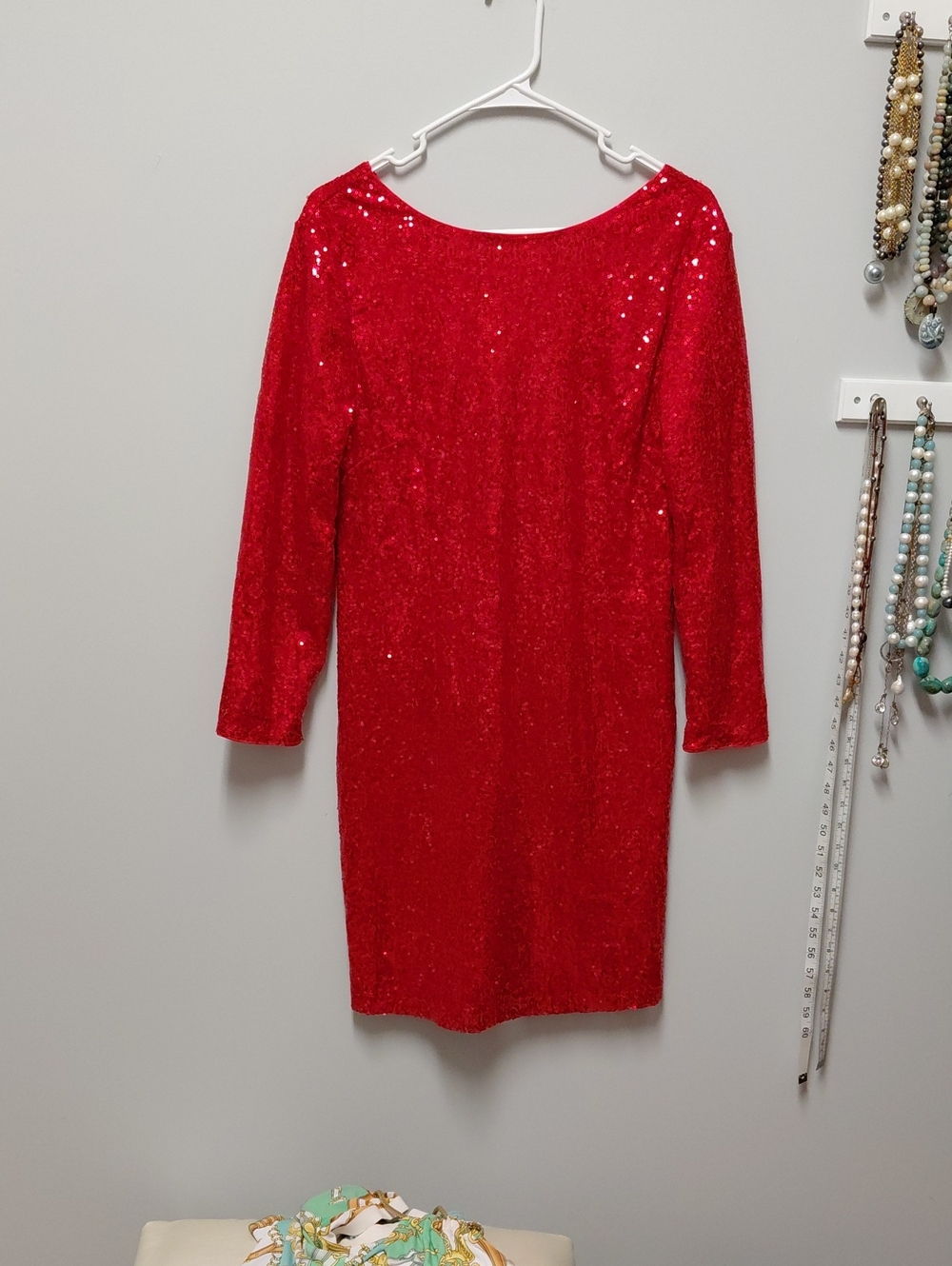 Red Sequin Cocktail Dress - Women's Evening Dress